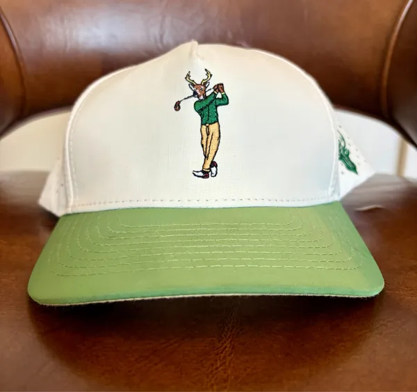 Bucks & Birdies Buck Boy Hat Adjustable Green and White Deer Buckboy Logo - Image 2