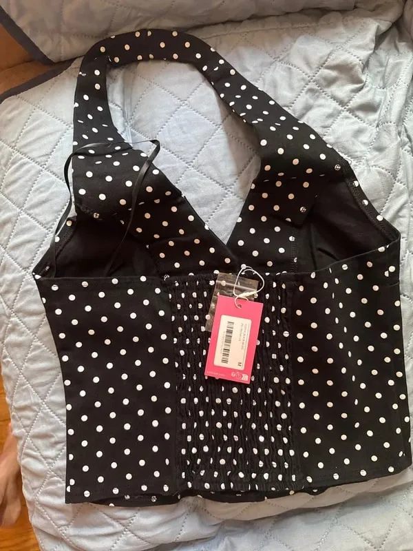 Edikted Twyla Polka Dot Halter Top M NWT - Image 4
