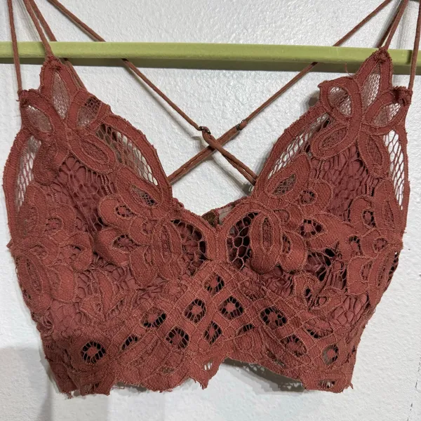 Free People One Copper Adella Crochet Lace Bralette Sz S - Image 4