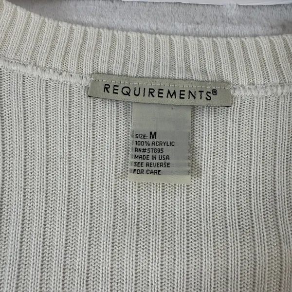 Requirements‎ vtg y2k Ivory Knit Button-Up Cardigan short sleeve womens small - Image 7