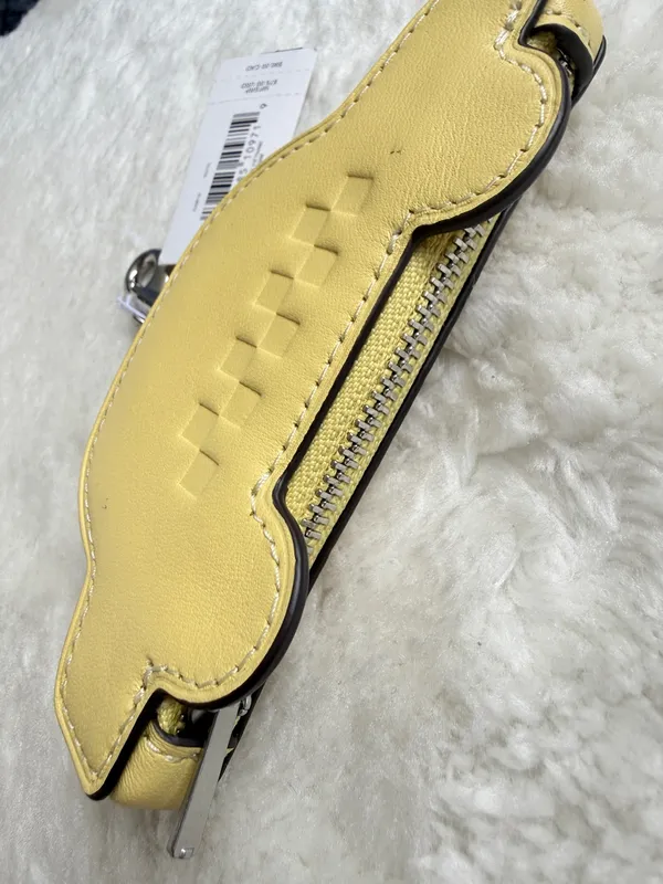 Coach Taxi Cab Charm Yellow Leather Keychain - Image 3