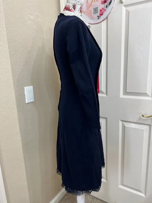 Workers Union Ladies Garment Vintage Chic Navy Double-Breasted Long Sleeve Dress size S - Image 2