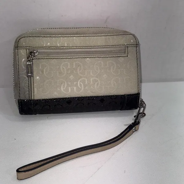 Y2K GUESS‎ Monogram Preppy Designer Faux Leather Zip-Around Wallet Wristlet - Image 13
