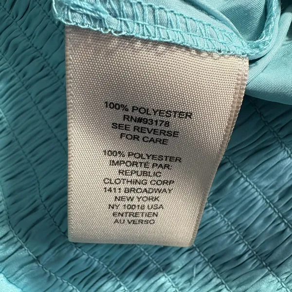 Philosophy women pullover shirt aqua short sleeve vneck gathered light fun Small - Image 6