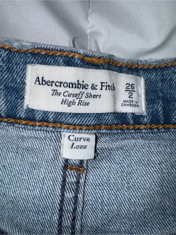 Abercrombie & Fitch The Cutoff Shorts High Rise Curve Love Jean Short Women's 26 - Image 2