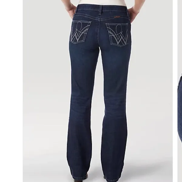 Wrangler Q Baby Jeans Bootcut Dark Blue Stretch Denim Women's 3/4 x 34 - Image 2