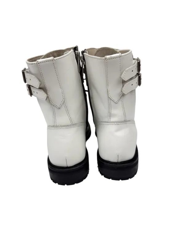 Allsaints Brigade White Leather Combat Boots Size 39 US 9 - Image 4