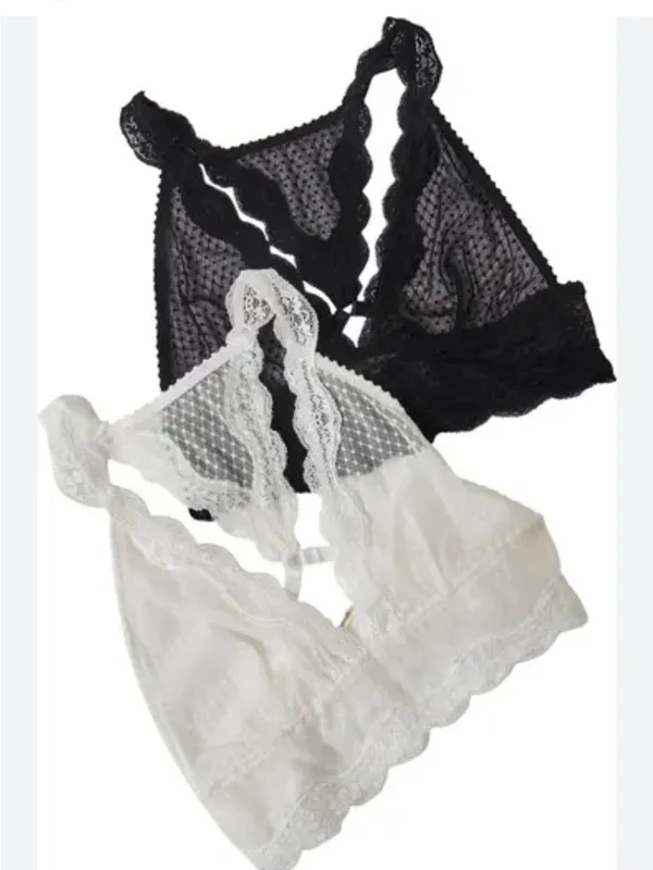 Free People | FP‎ Intimately Midweek Polka Dot Ivory Bralette Sz M - Image 9