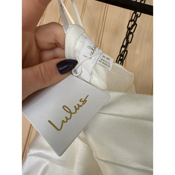 NWT Lulus Khalida White Satin Pleated Strapless Gown Wedding Bridal Dress Sz XS - Image 8
