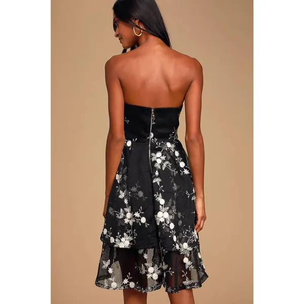 Lulus How Sweet Embroidered Tiered High-Low Dress - Image 3