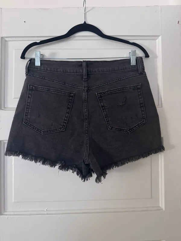 Buckle Black Denim Shorts - Image 2