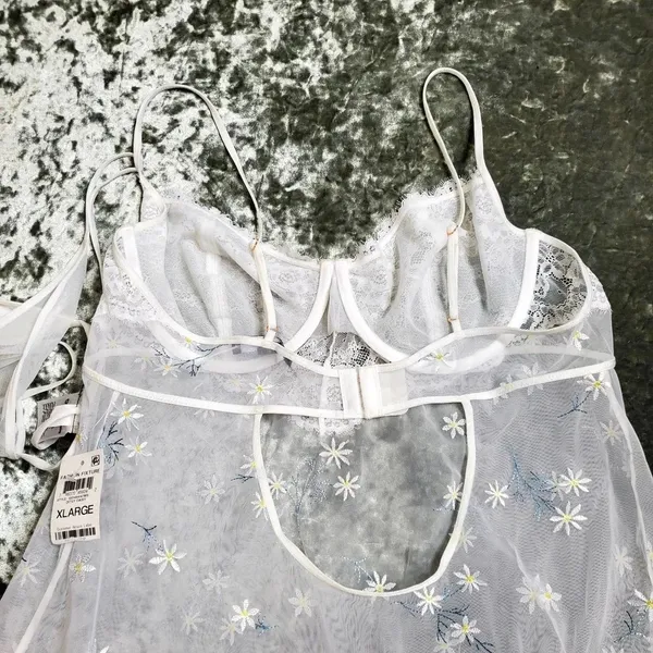 INC International Concepts‎ Daisy-Embroidered Babydoll Lingerie Chemise - Image 6