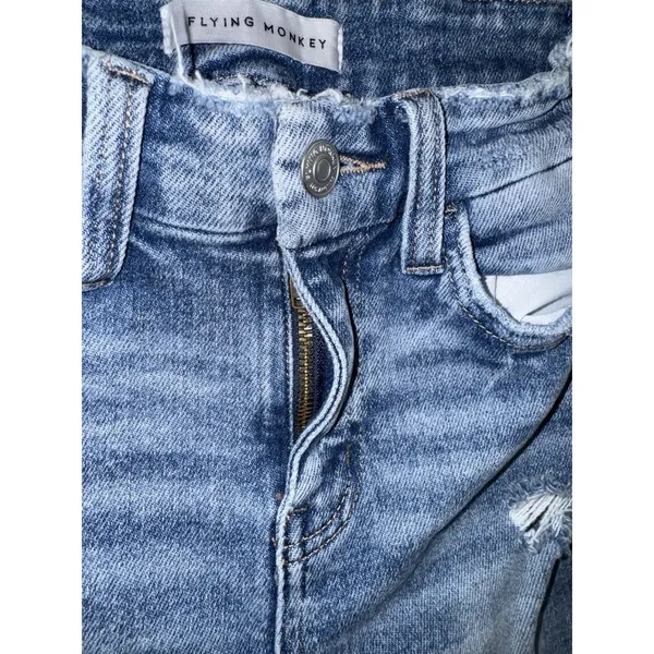 Vervet Flying Monkey Skinny Jeans 25x27‎ Blue Mid Rise Distressed Western Boho Chic - Image 6
