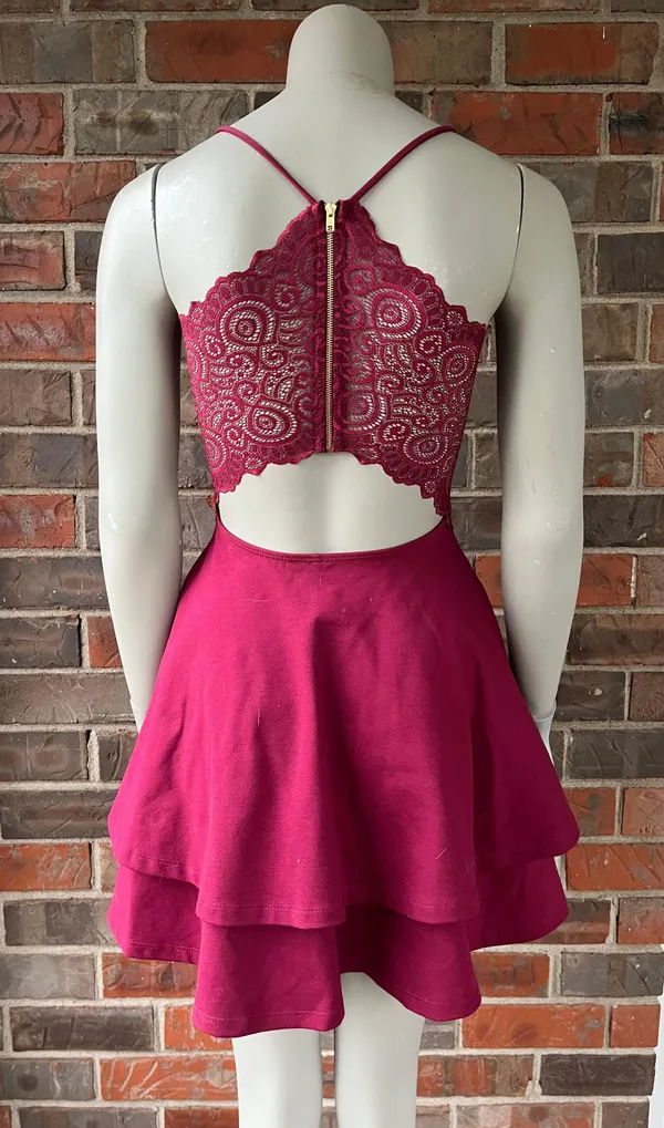 Windsor Deep Red Homecoming Dress - Image 2