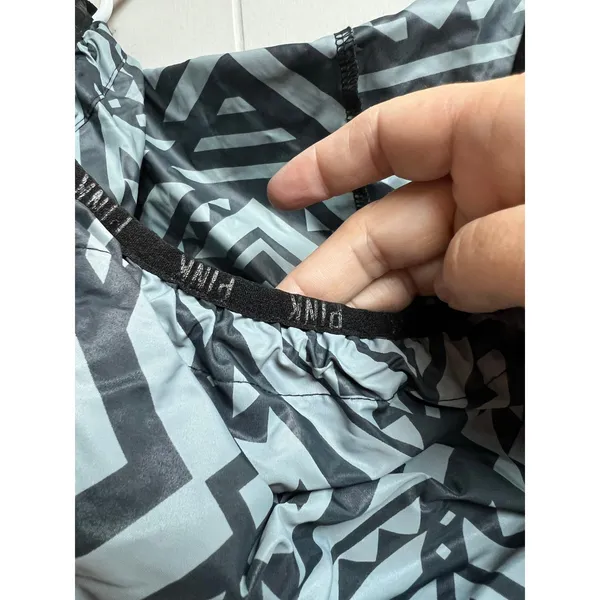 Victoria's Secret PINK Gray Black Aztec Print Anorak Pullover Windbreaker M/L - Image 8