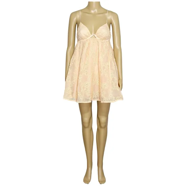 FOR LOVE & LEMONS Frances Cutout Eyelet Mini Dress, Orange, XS - Image 11