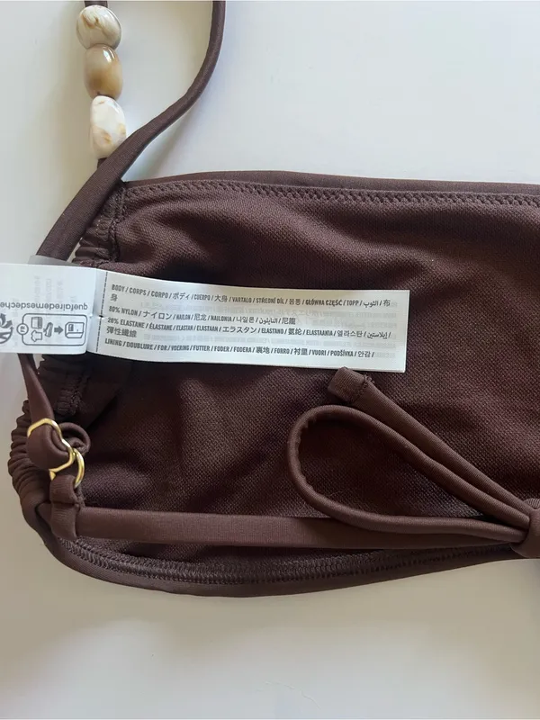 {Abercrombie & Fitch} Brand New Brown Bandeau Beaded Bikini Top - Image 6