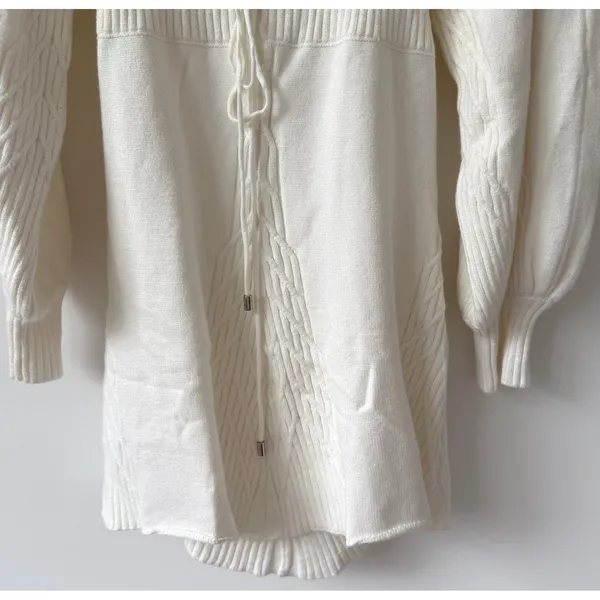 Free People Women's White Emmaline Knit Mini Sweater Dress Size‎ Large NWT - Image 8