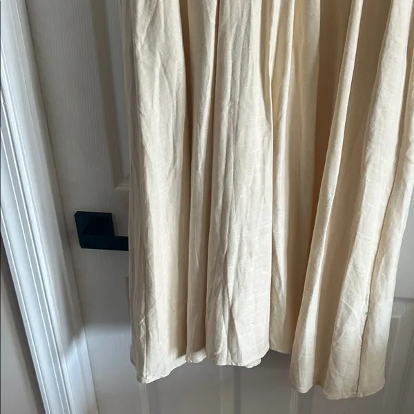 MelloDay Cream Short-Sleeve Collared Midi Dress - Image 3