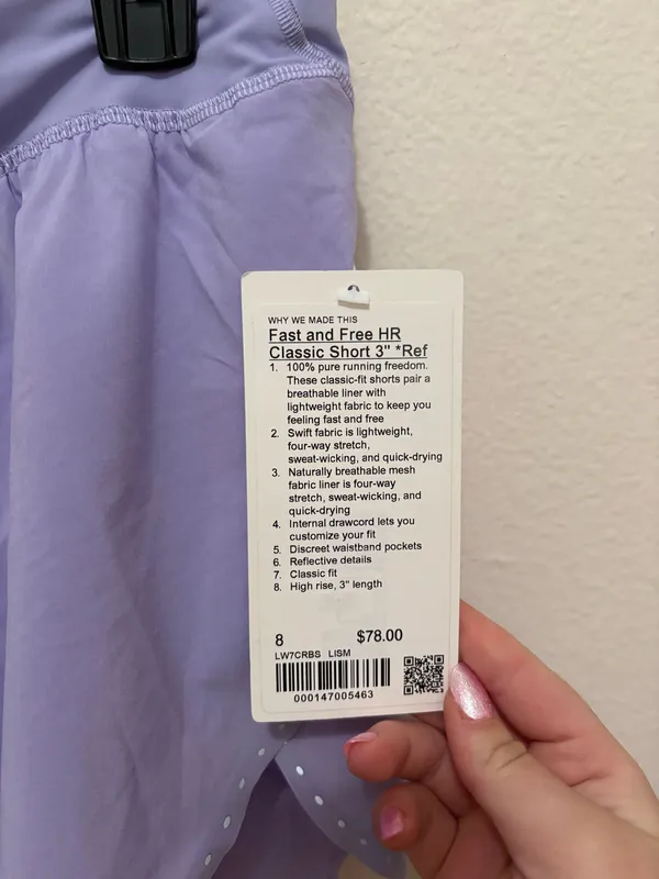 NWT Lululemon fast and free high rise classic short 3” - Image 4