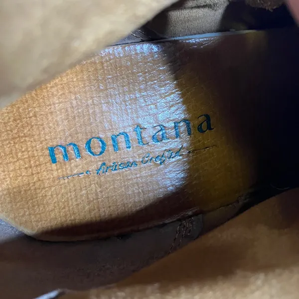 Montana artisan crafted tan leather ankle‎ boots western cowboy womens size 10 - Image 9