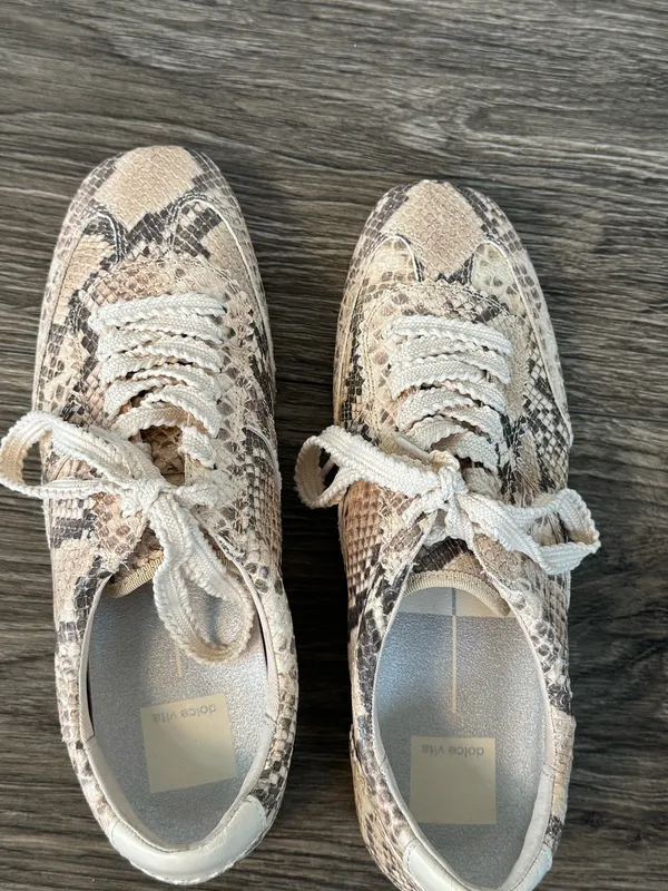 Dolce Vita Snakeskin Print Lace-Up Sneakers Size 7.5 - Image 6