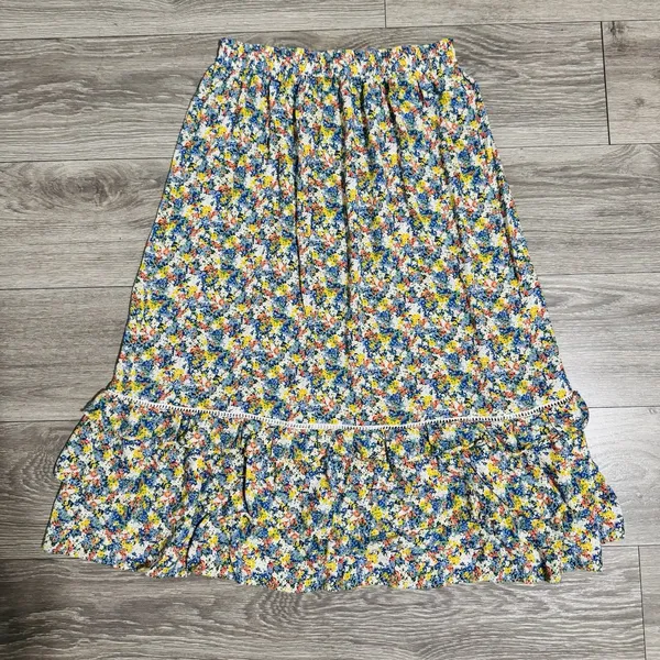 Cynthia Rowley Vintage‎ Floral Cottagecore Bohemian Layered High Waist Skirt M - Image 8