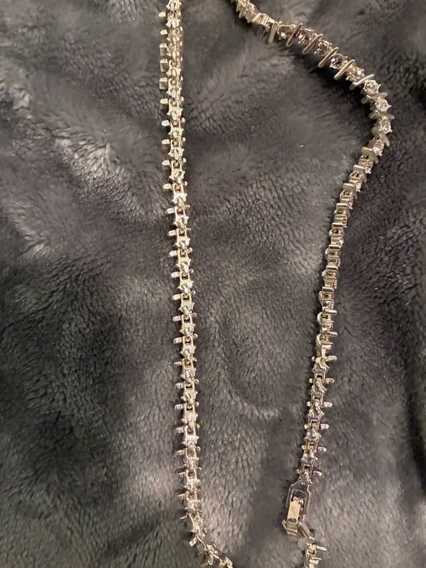 Vintage Antique Elegant "S-Link" Style Tennis Necklace - Image 3