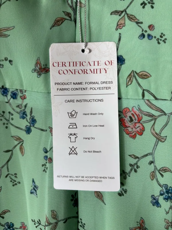 NWT Mint Green Floral High Low Formal Dress Women’s US 8 Wedding Guest Prom - Image 8