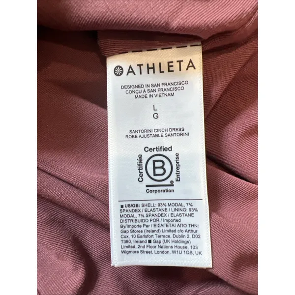 Athleta Santorini Cinch Dress Size Large Tawny Rose Athleisure Travel Stretch - Image 6