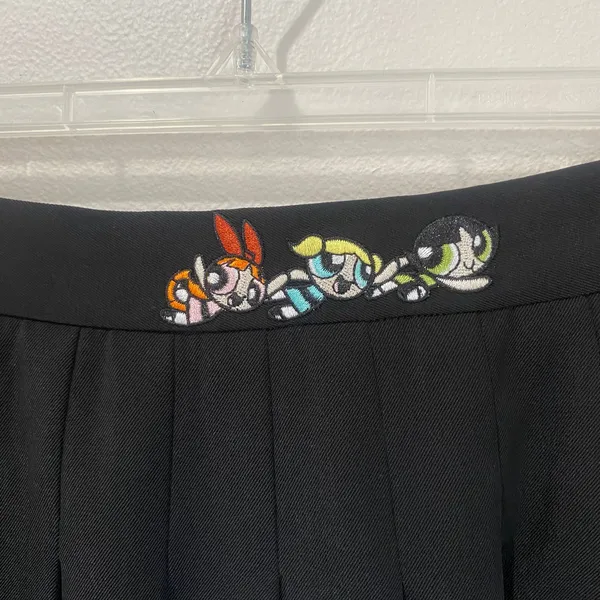 Dolls Kill Powerpuff Girls Fly To The Rescue Black Pleated Mini Skirt XXL‎ - Image 3