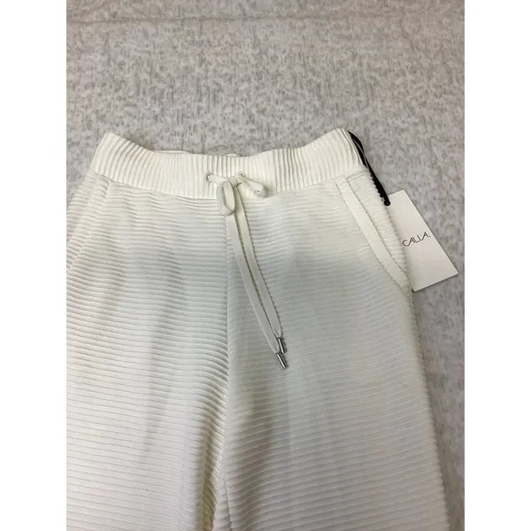 CALIA Elevate Rib High-Rise Jogger XS Cloud Cover White‎ Textured WAX82 NEW - Image 2