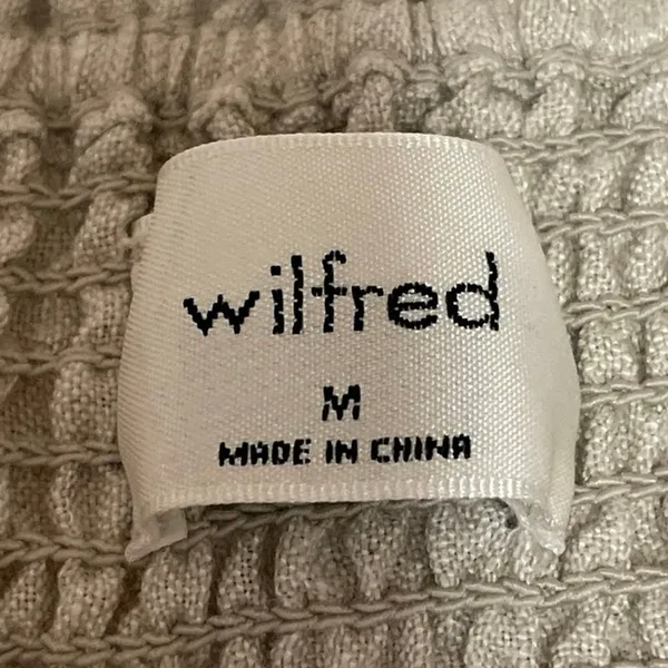 Aritzia Wilfred Golden Hour 100% Linen Beige Smocked Sleeveless Midi Dress Sz M - Image 4