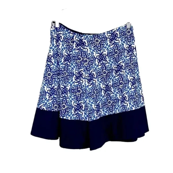 New Milly for Design‎ Nation floral skirt blue white unlined side zipper medium - Image 2