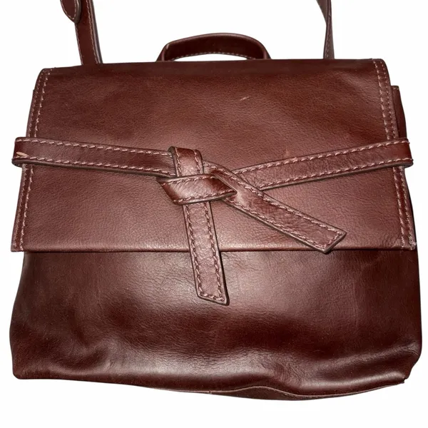 Fossil Brown Leather Willow Crossbody Satchel Bag Purse - Image 3