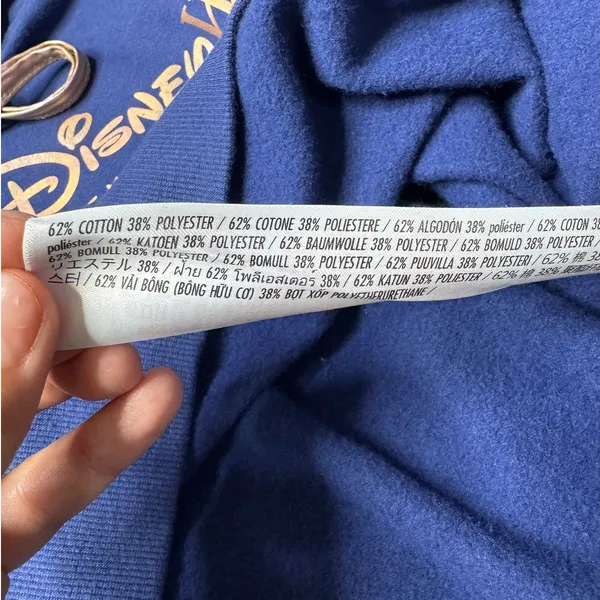 Disney World 50th Anniversary Cropped Hoodie L Navy Rose Gold - Image 9