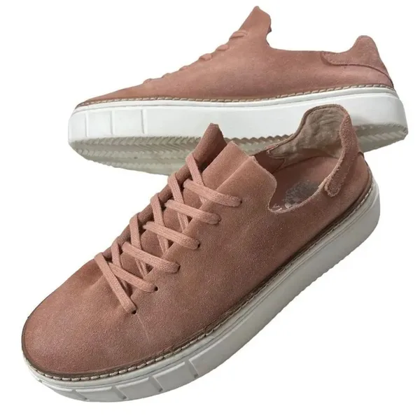 Women’s Vince Camuto Mauve Colored Leather Raiza Platform Sneakers - Image 7