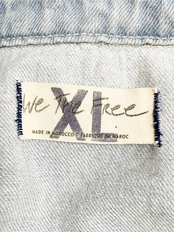 Free People We The Free Marci Coverall Sz XL Light Wash Denim Jumpsuit Utility - Image 9