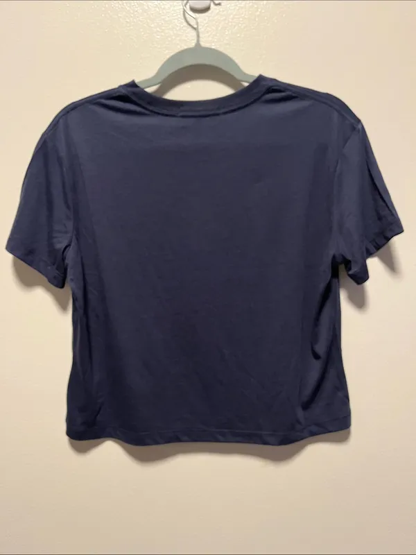 FAVORITE DAUGHTER (NWT) Cropped Collegiate Graphic Tee, Navy Burgundy, Size S - Image 7