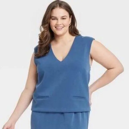 A New Day Women's XL Sleeveless Vest Top &‎ Midi Skirt Set Blue - Image 12