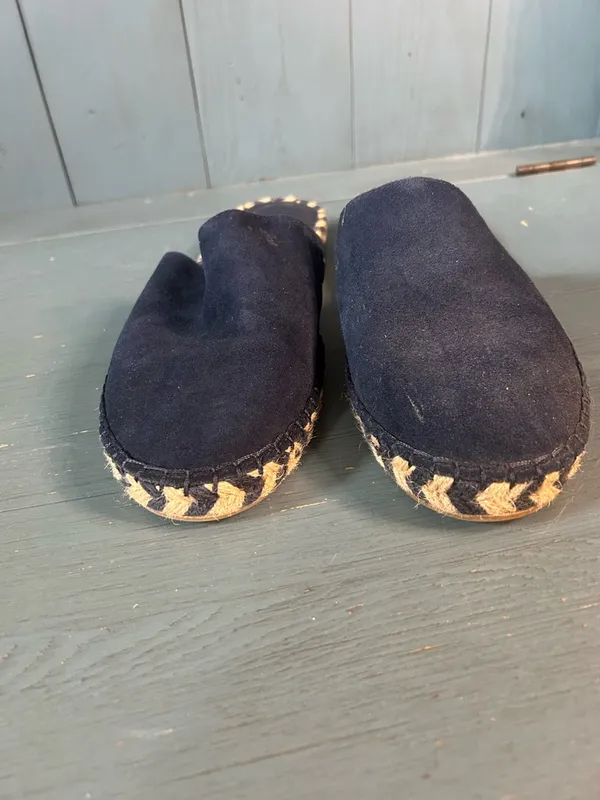 GAP Navy Blue Suede Espadrille Slip-On Mules | Size 8.5 - Image 3