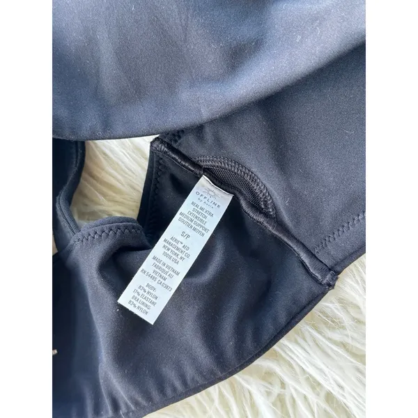 OFFLINE By Aerie Real Me Xtra Square Neck Sports Bra Black Size Small - Image 6