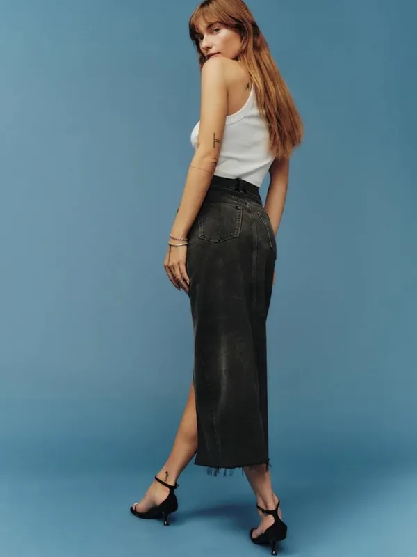 Reformation Nila Long Denim Skirt - Image 2