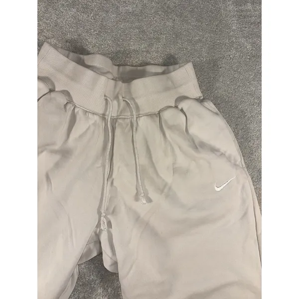 Nike Sportswear Phoenix Fleece High Waisted Oversized Sweatpants Womens M Beige - Image 4