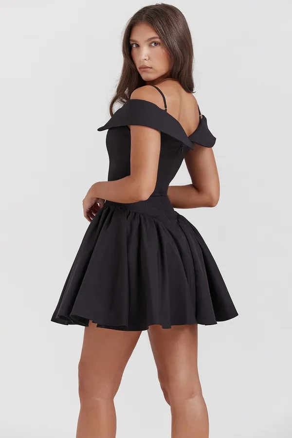 House of CB Elida Black Off Shoulder Mini Dress - Image 3