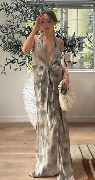 Zara Dress maxi multiposition satin effect wedding party coctail - Image 5