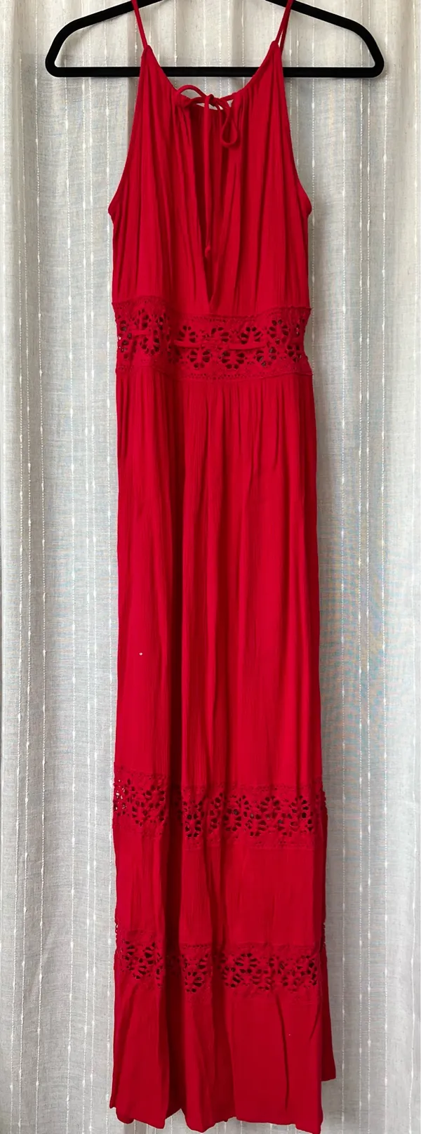 Crochet Cutout Maxi Red Size XS - Image 5