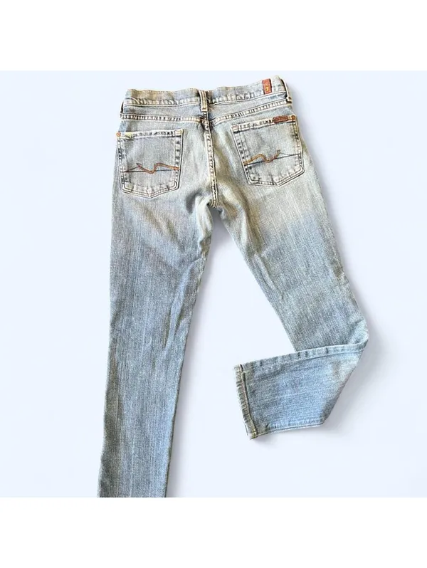 Vintage Y2K Seven For All Mankind Low Rise Bootcut Jeans 27 Waist 💙 - Image 3