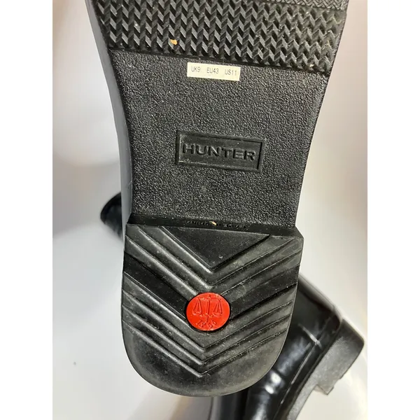 Hunter refined high gloss quilted mid calf rain‎ boots black women's size 11 - Image 10