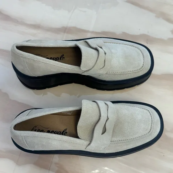 Free People Nico Sand Suede Platform Loafers Sz 38 - Image 4